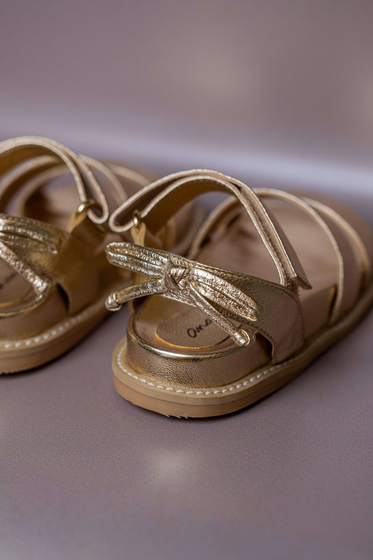 Papete Infantil Ananás Lola Couro Metalizado Ouro