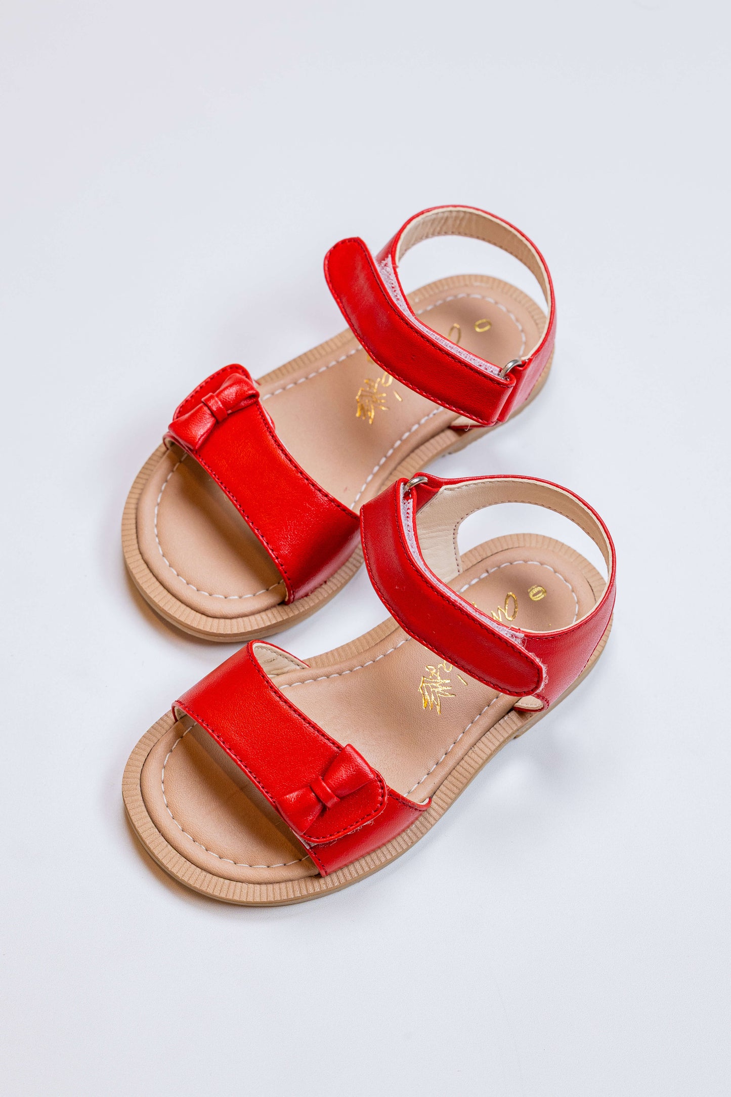 Sandália Infantil Ananás Dani Bow Couro Vermelho