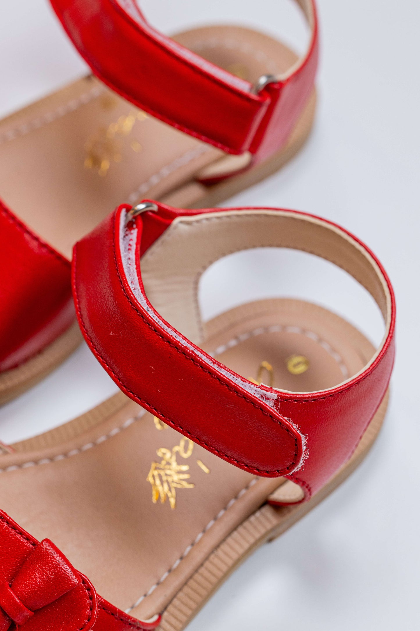 Sandália Infantil Ananás Dani Bow Couro Vermelho