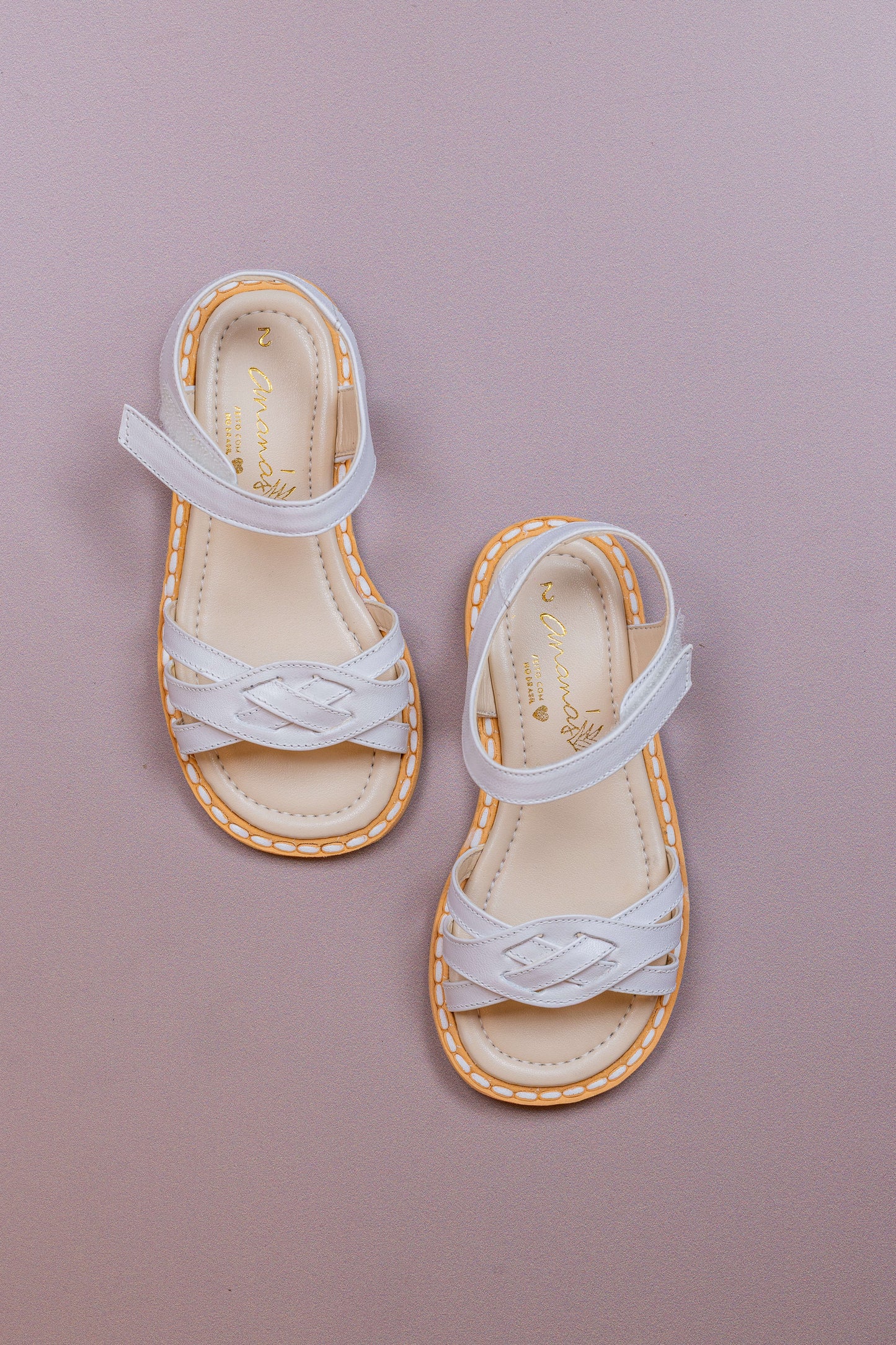 Sandália Infantil Ananás Lulu  Couro Branco