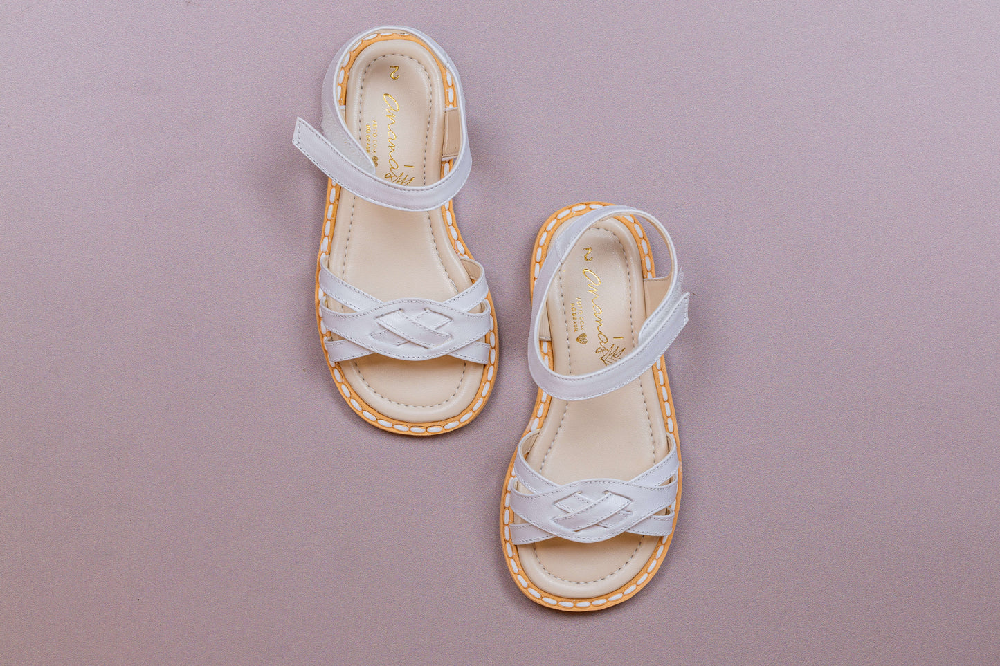 Sandália Infantil Ananás Lulu  Couro Branco