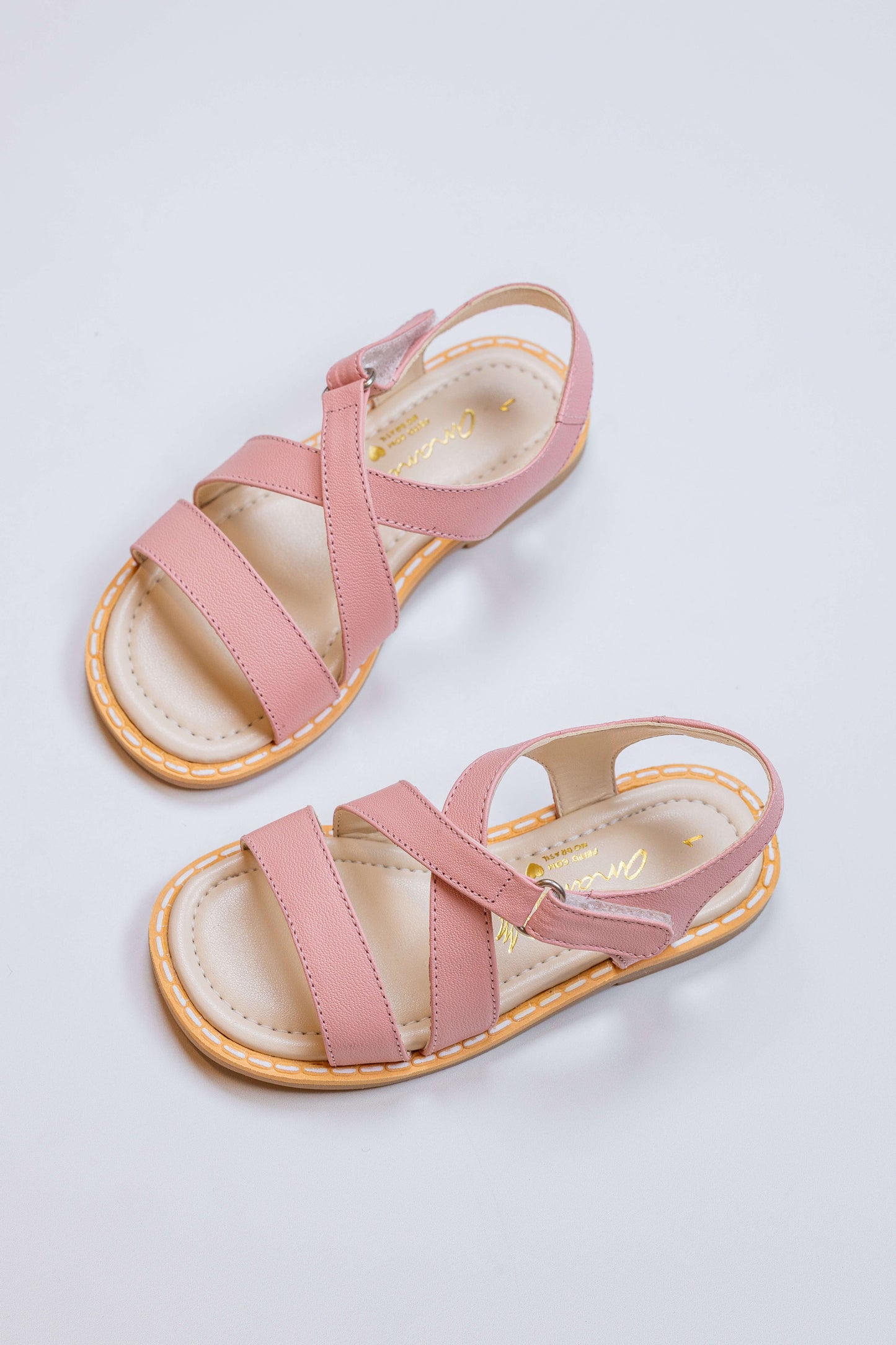 Sandália Infantil Ananás Agnes Couro Rosa Bebê