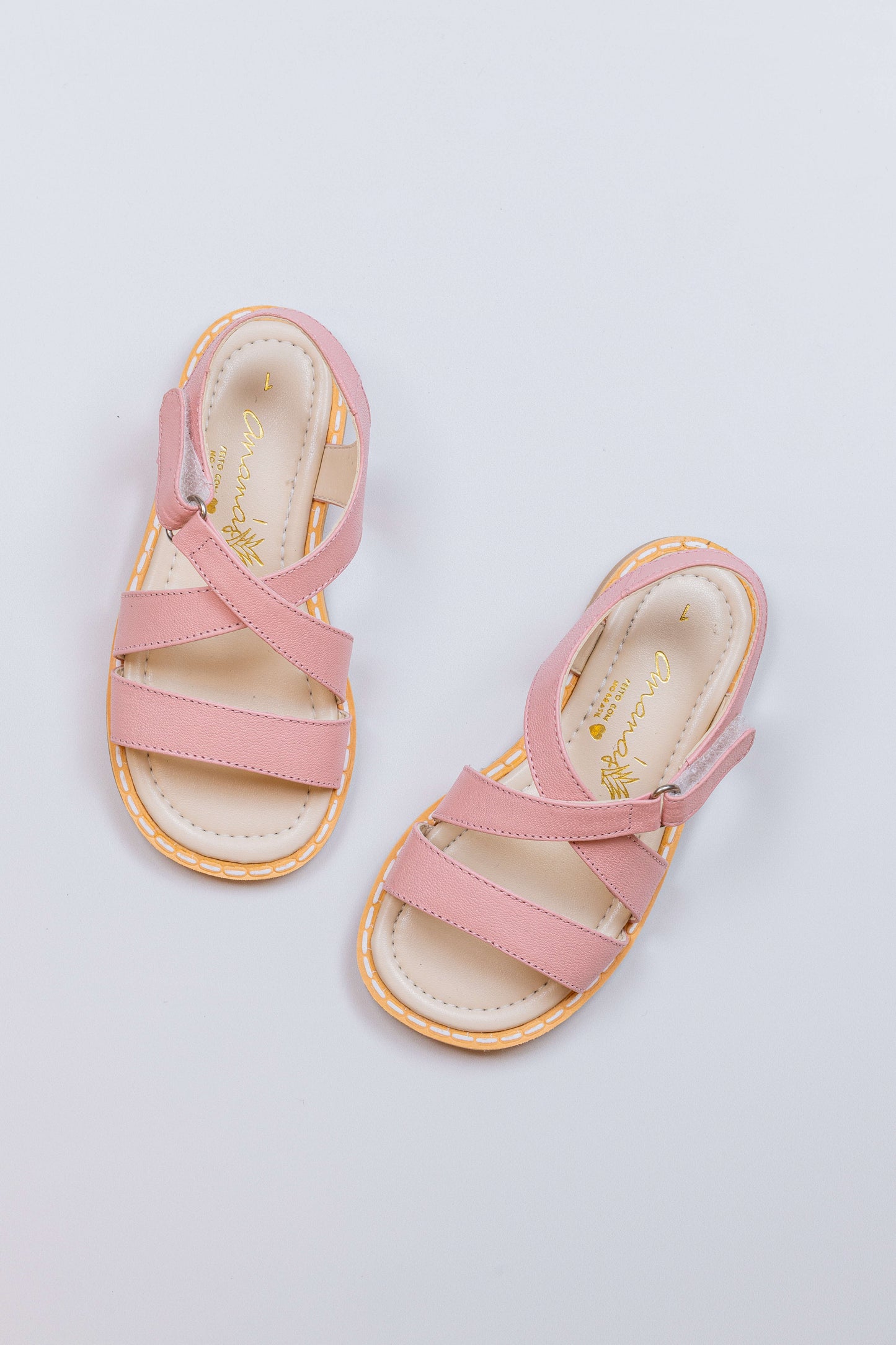 Sandália Infantil Ananás Agnes Couro Rosa Bebê