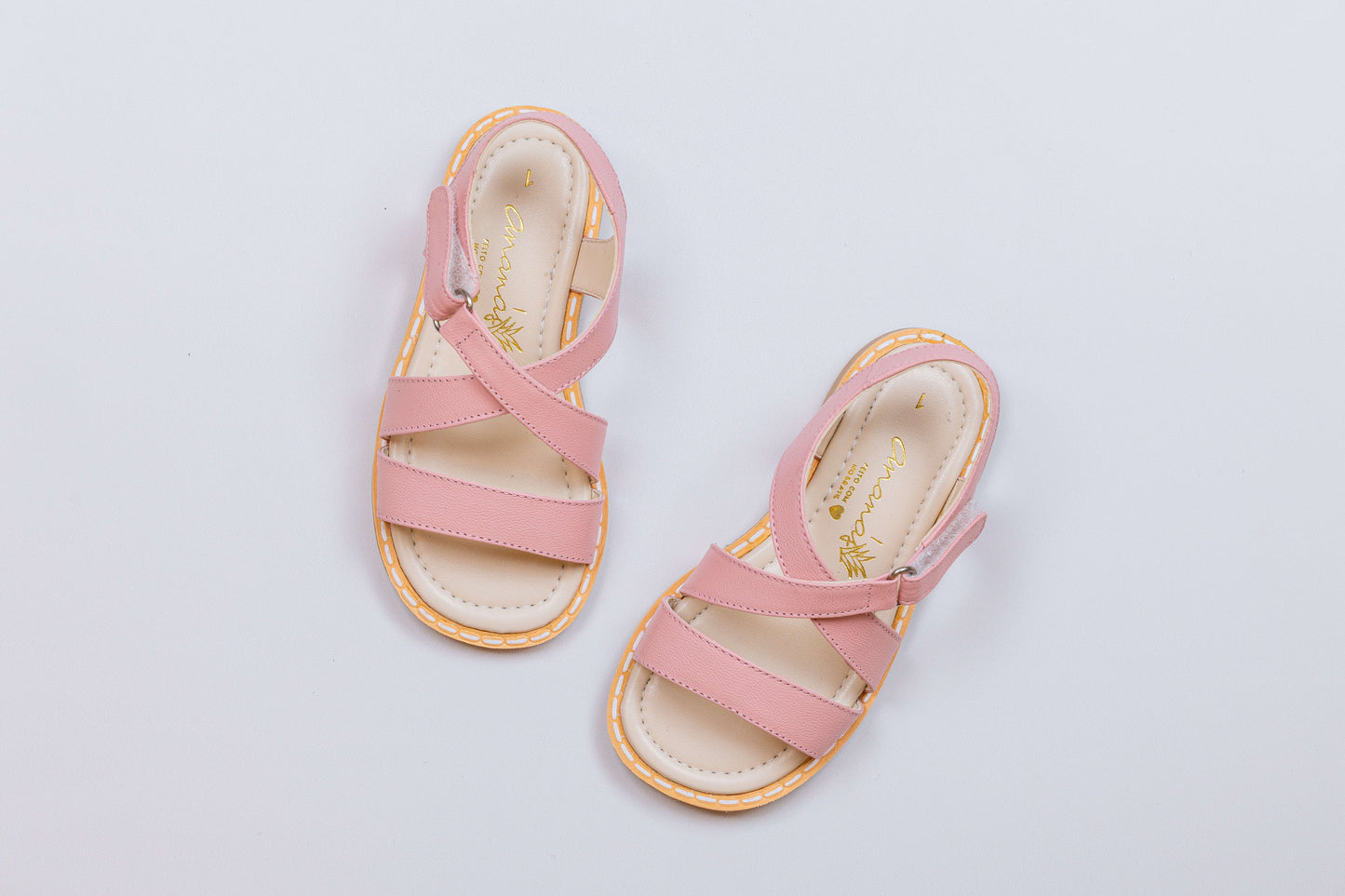 Sandália Infantil Ananás Agnes Couro Rosa Bebê