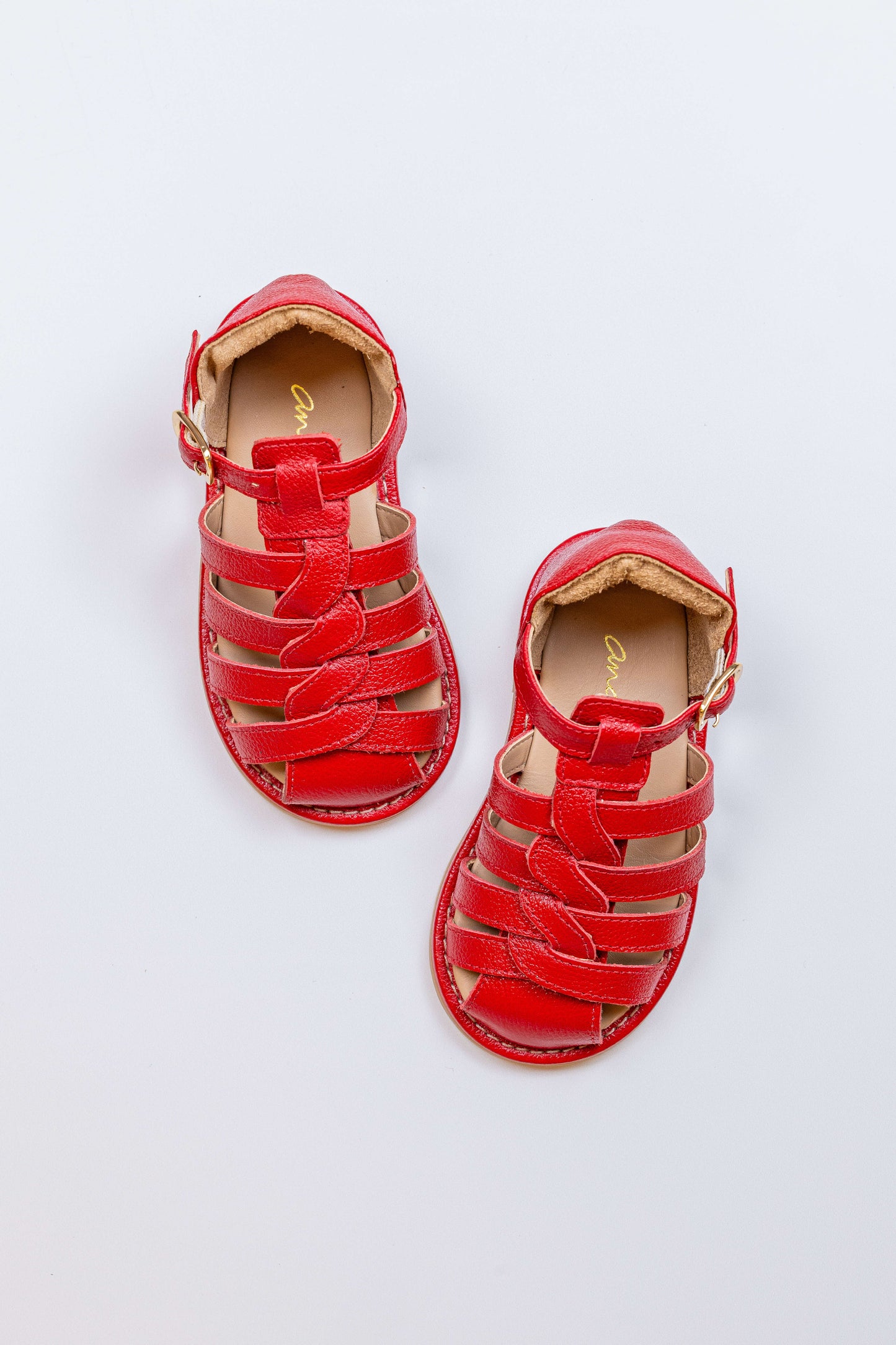 Sandália  Infantil Ananás Kira Couro Vermelho