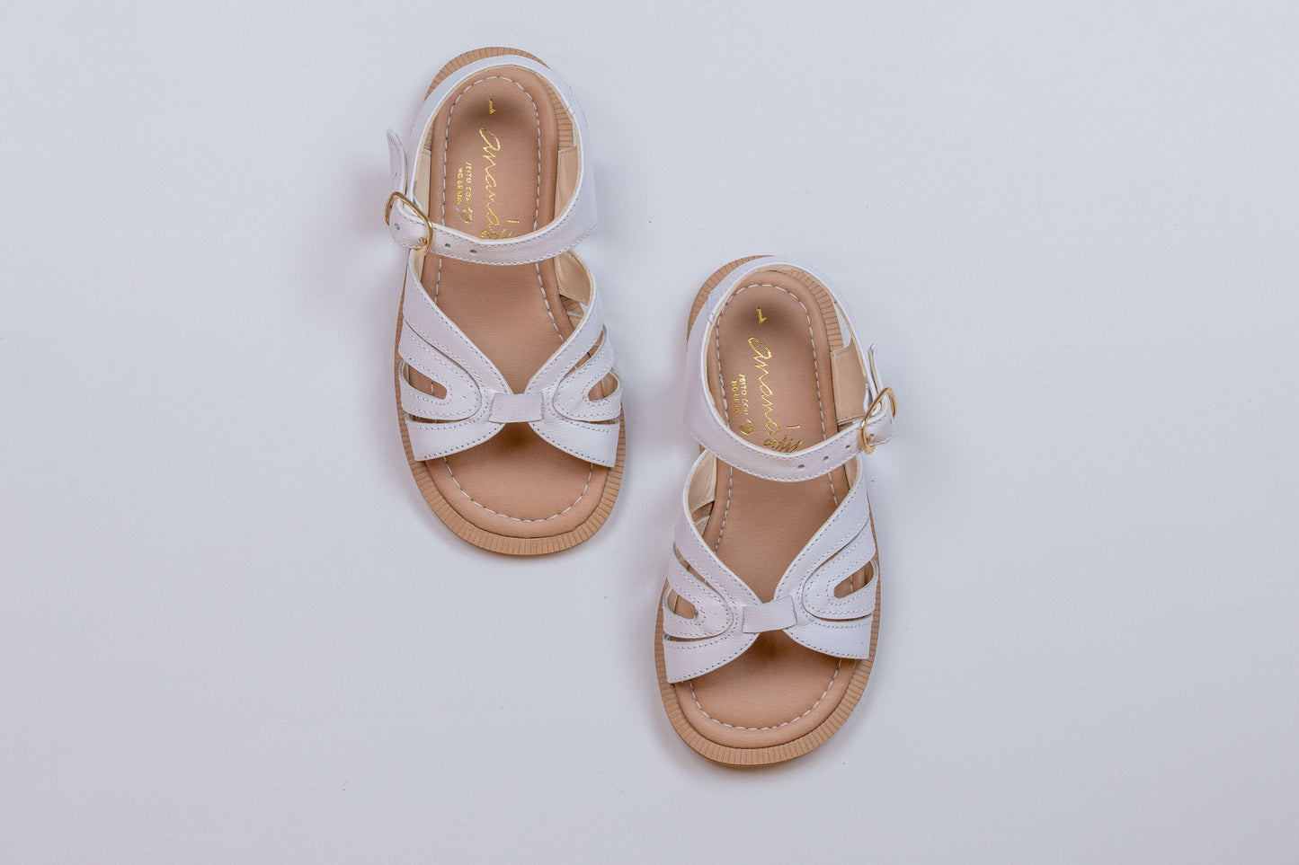 Sandália Infantil Ananás Maya Couro Branco