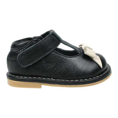 Sapato Infantil Ananás Chloé Couro Preto com Marfim