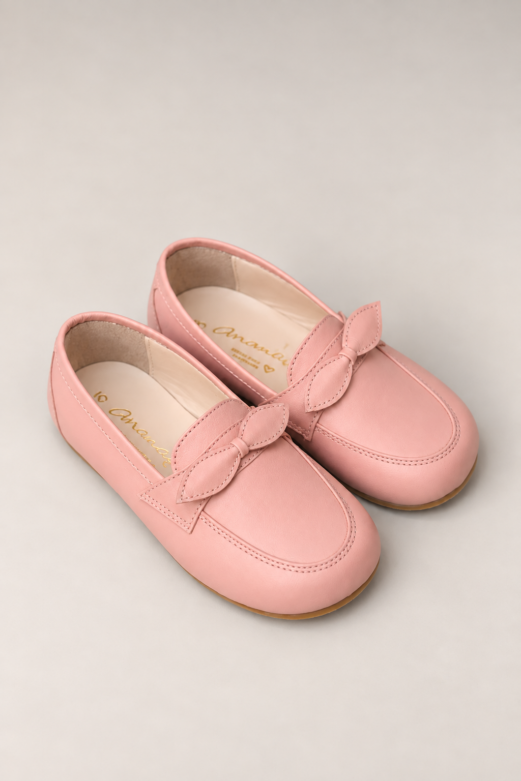 Mocassim Infantil Ananás Sylvie em Couro Rosa Bebê