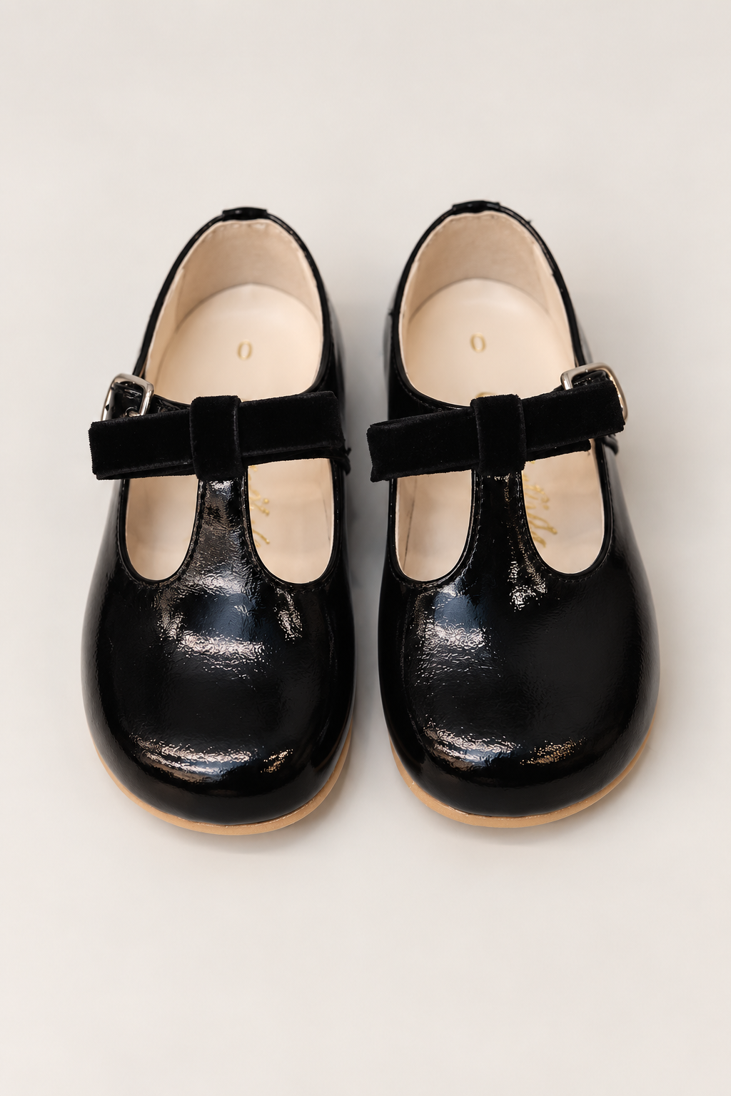 Sapato Infantil Ananas Clementine Couro Verniz Preto