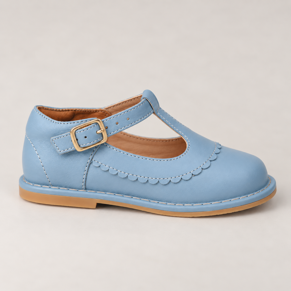 Sapato Infantil Ananas Helena Couro Azul Bebe