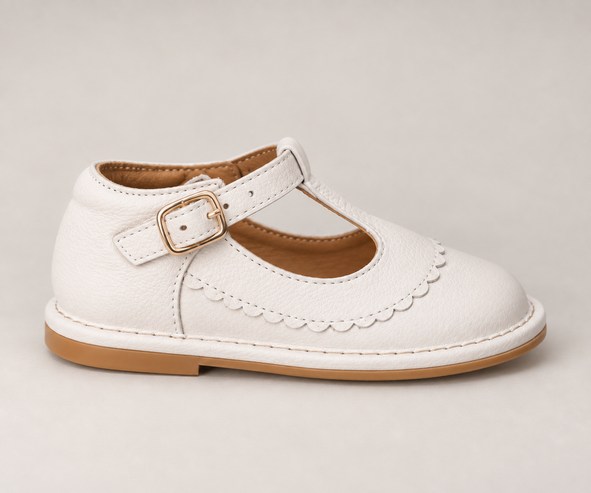 Sapato Infantil Ananas Helena Couro Branco