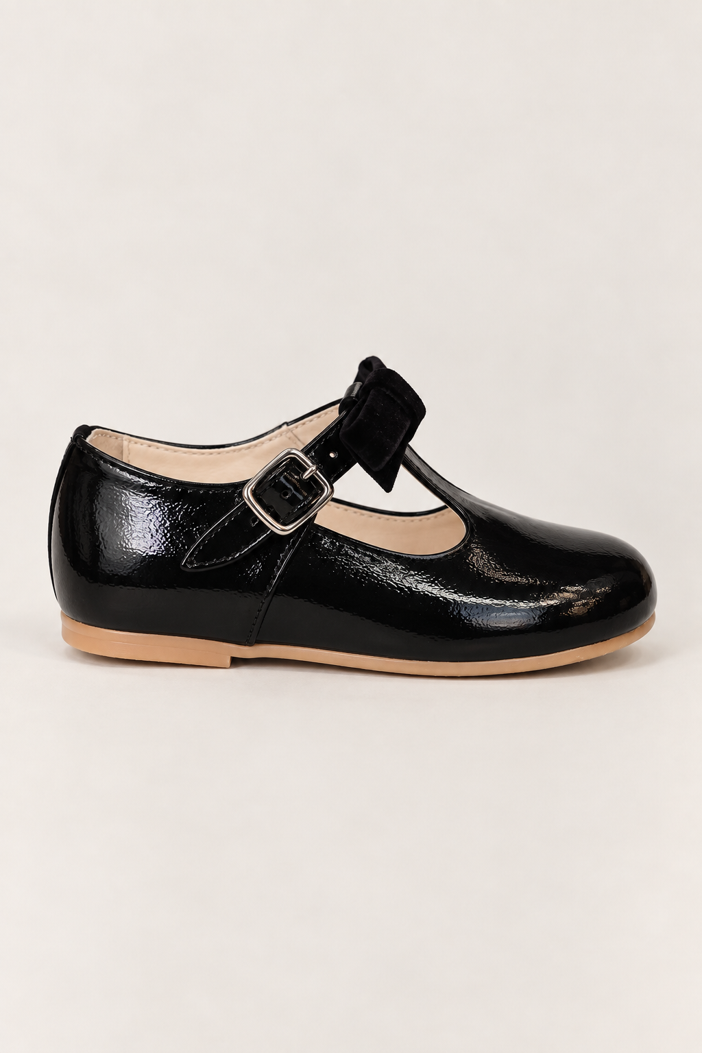 Sapato Infantil Ananas Clementine Couro Verniz Preto