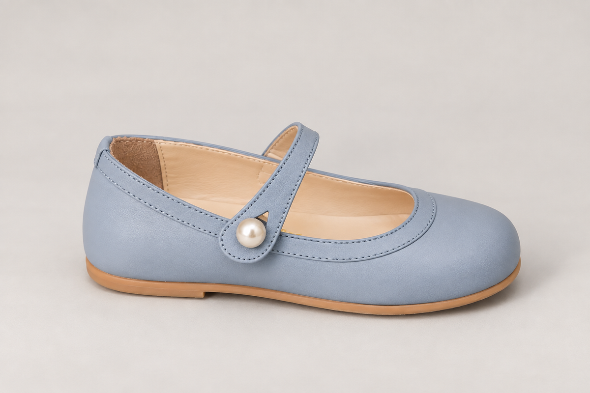Sapato Infantil Ananas Cordelia Couro Azul Bebê