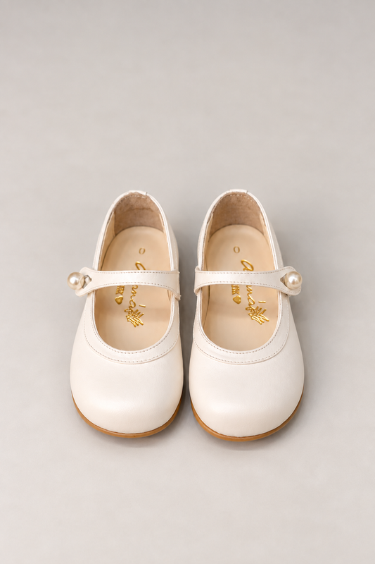 Sapato Infantil Ananas Cordelia Couro Branco
