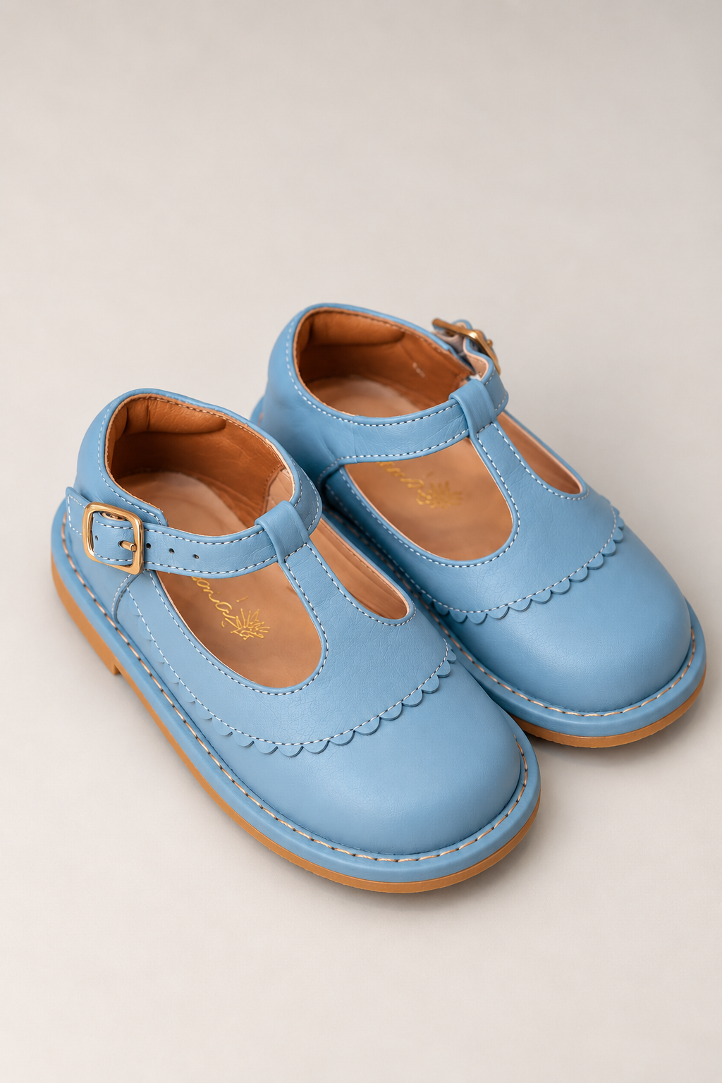 Sapato Infantil Ananas Helena Couro Azul Bebe