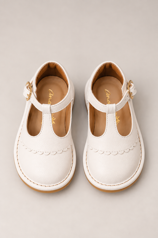Sapato Infantil Ananas Helena Couro Branco